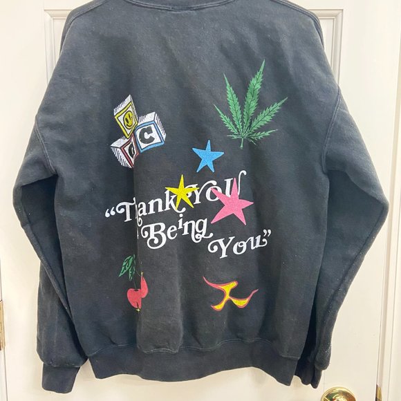 NEW Goat Crew Black Thank You for Being You Graphic Sweatshirt Size S - Picture 3 of 10